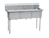 3 Compartment Commercial Kitchen Sink For Restaurant Using