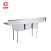 3 Compartment Commercial Kitchen Sink With 2 Drainboard For Restaurant Using