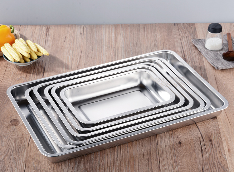 Multi Size Stainless Steel Rectangle Trays Square Plate 1.5mm