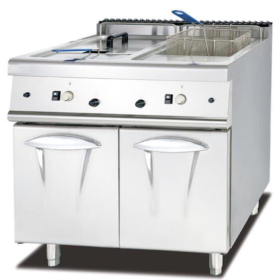 GRT-GF-985 Hotel Kitchen Equipment Gas Deep Fryer With Cabinet 