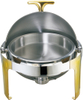 GRT-721GH Stainless Steel Golden Feet Round Chafing Dish 6L 