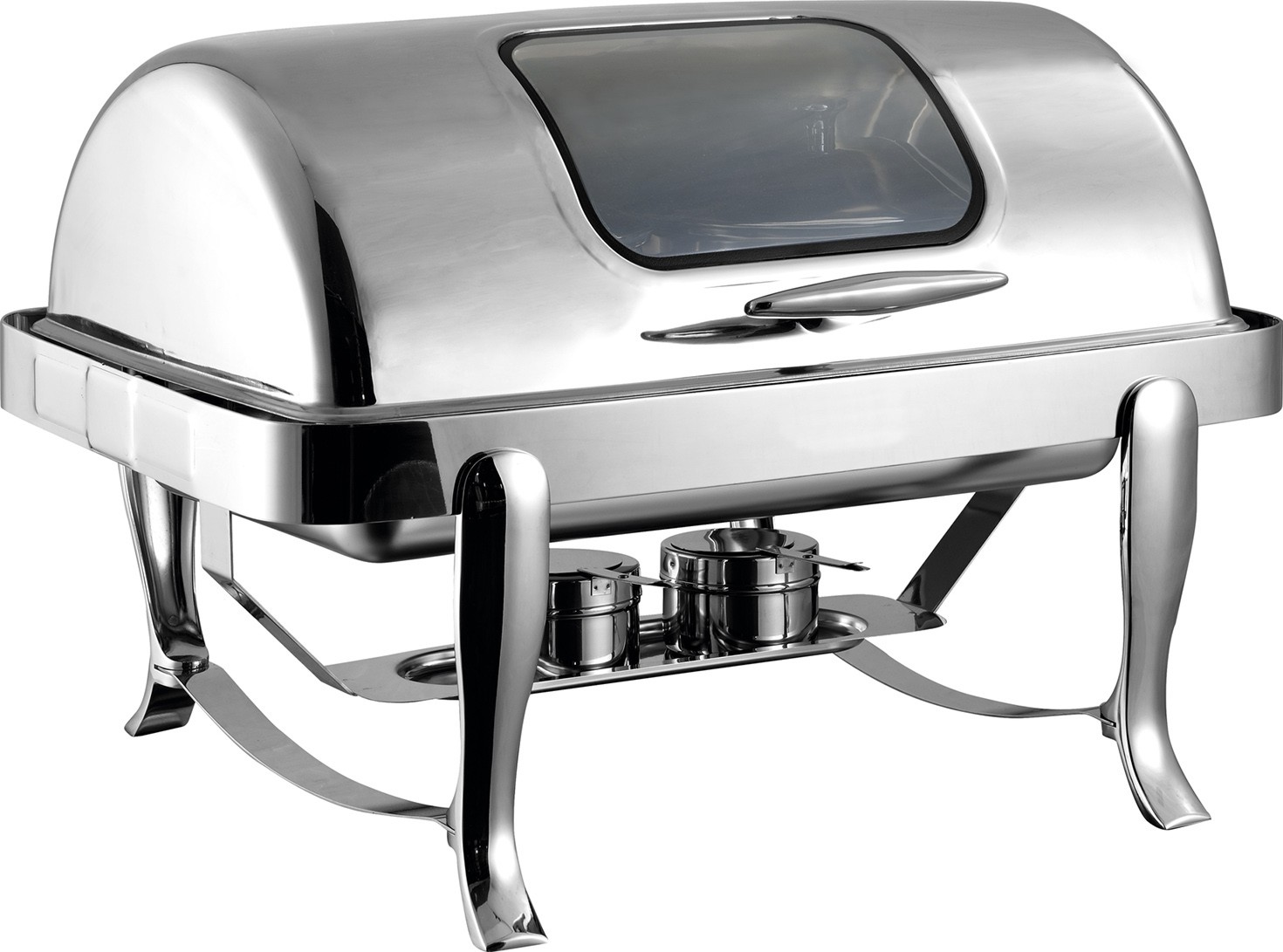 GRT6801KS Stainless Steel Visible Window Round Chafing Dish 9L 