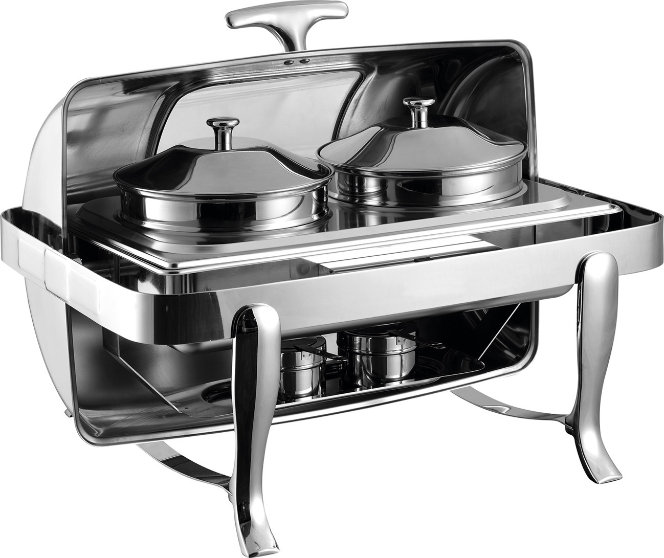 GRT-6808KS Stainless Steel Visible Window Round Chafing Dish 9L for Soup