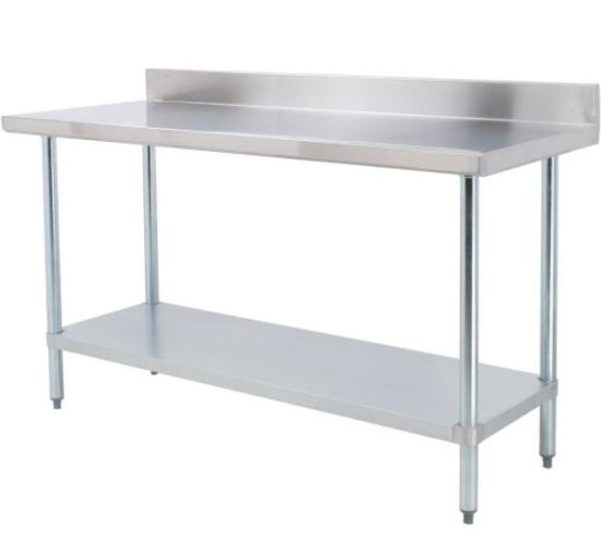 24"X24" Stainless Steel Commercial Work Table With 2'' Backsplash and Undershelf WT-2424B