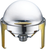 GRT-721GH Stainless Steel Golden Feet Round Chafing Dish 6L 