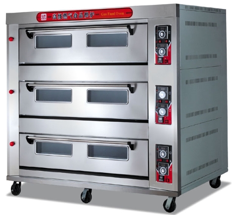 GRT-HTR-90Q Baking Machine 3 Layer 9 Trays Biscuit Gas Oven