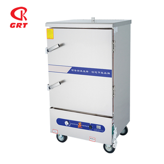 GRT- F8 Restaurant Using 8 Pan Floor Gas Rice Steaming Cart For Sale