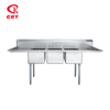 3 Compartment Commercial Kitchen Sink With 2 Drainboard For Restaurant Using